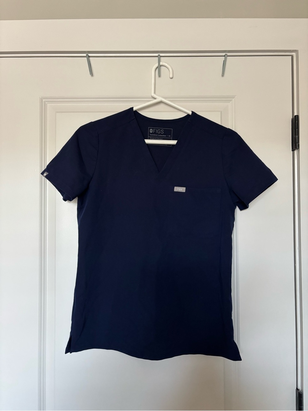 Figs Navy V-Neck Scrub Top